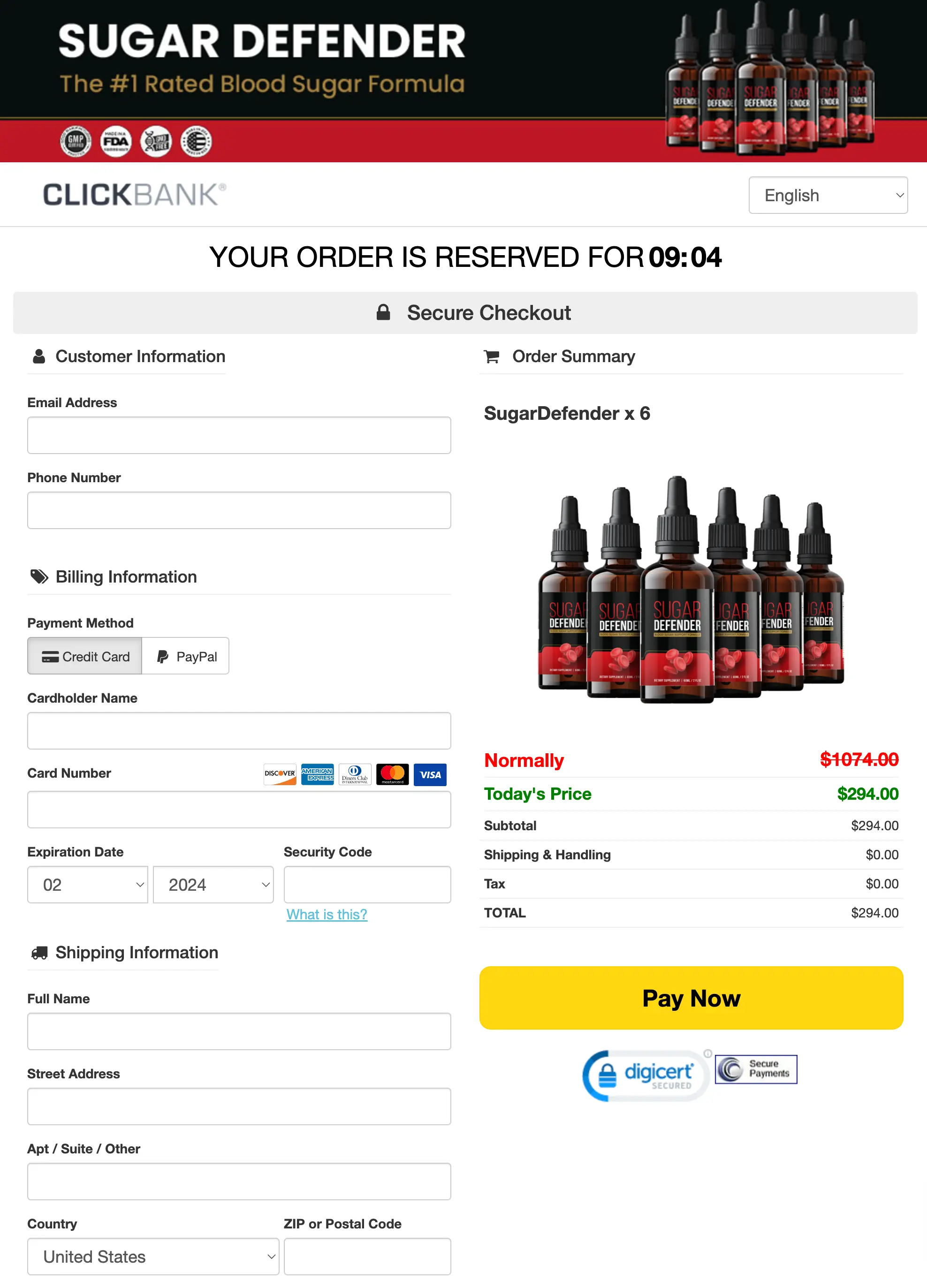 sugar-defender-secure-checkout-page